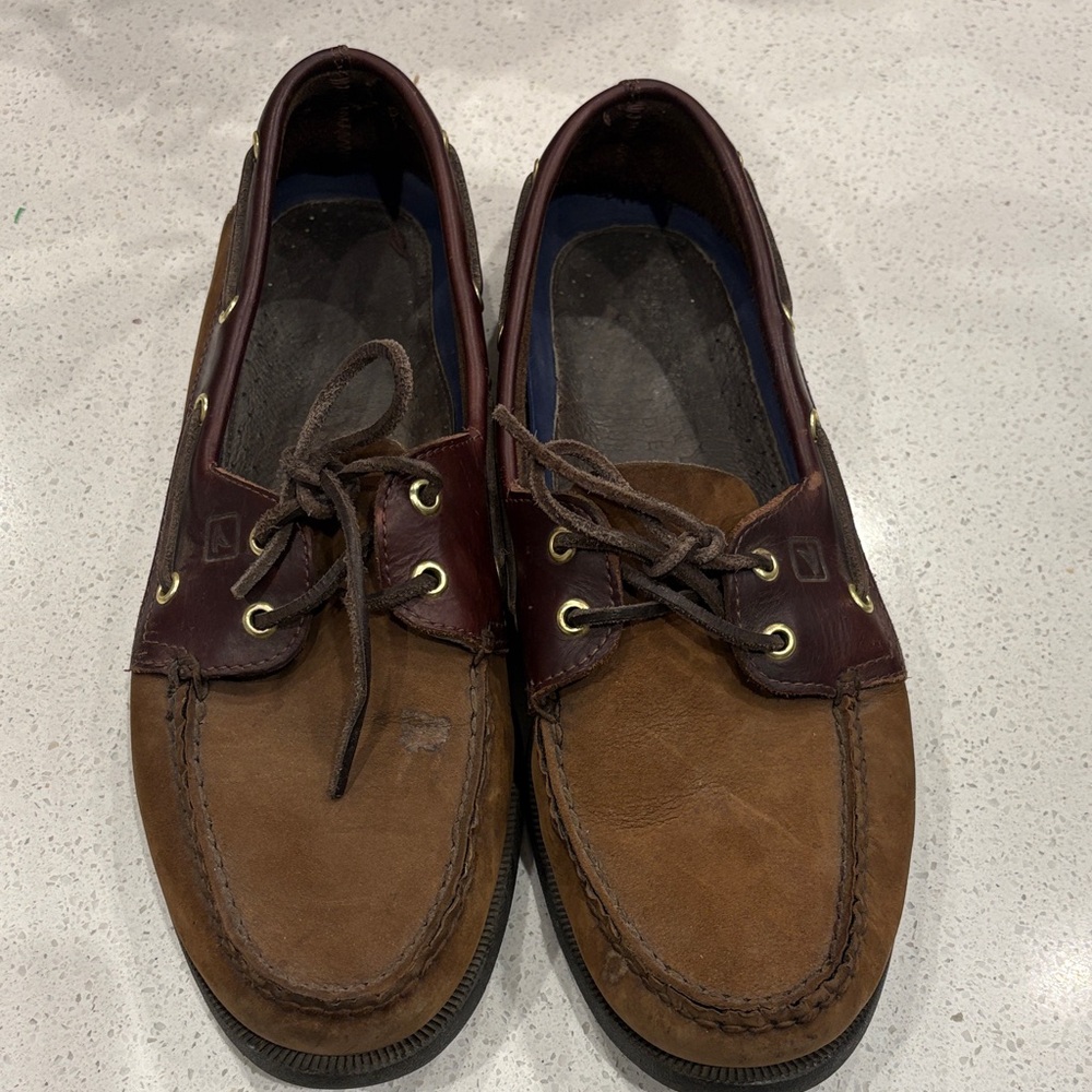 Sperry Top Sider 61421 Mens Size 12M Brown Leather Boat Shoes